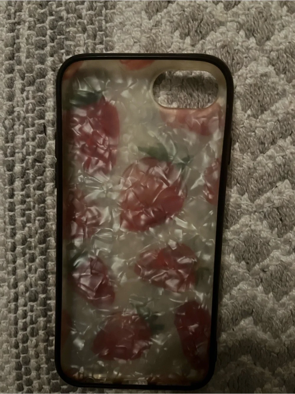 Ardene Clear Phone Case with Red Strawberry Print